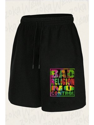 Zoka Wear Unisex Bad Religion Tasarım Baskılı Şort