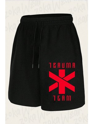 Zoka Wear Unisex Cyberpunk Trauma Team Tasarım Baskılı Şort