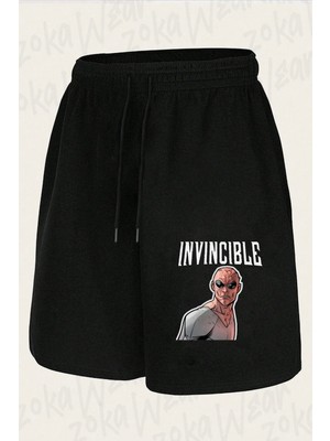 Zoka Wear Unisex Invincible V19 Tasarım Baskılı Şort