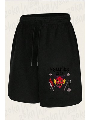 Zoka Wear Unisex Hellfire Club3 Tasarım Baskılı Şort