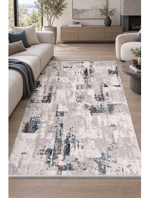 Ally Carpet Riola Naxos Vizon Gri Özel Ölçü Salon Oturma Odası Koridor Halısı Robot Süpürge Uyumlu Kolay Temizle