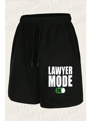 Zoka Wear Unisex Avukat Lawyer Mode On Tasarım Baskılı Şort
