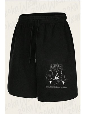 Zoka Wear Unisex Belphegor Tasarım Baskılı Şort