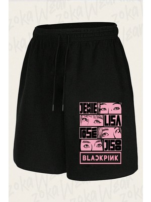 Zoka Wear Unisex Comics Blackpink Tasarım Baskılı Şort