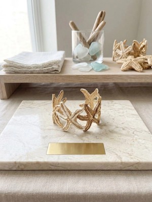 Valanti Art Vıp Hasır Doku Gold Kaplama Kelepçe Bileklik