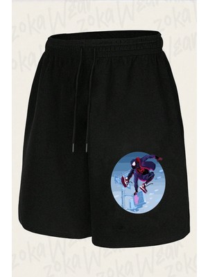 Zoka Wear Unisex Örümcek Adam Özel Tasarım Baskılı Şort