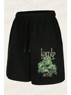 Zoka Wear Unisex Lamb Of God Tasarım Baskılı Şort