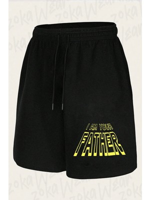 Zoka Wear Unisex Babalar Günü I Am Your Father Tasarım Baskılı Şort