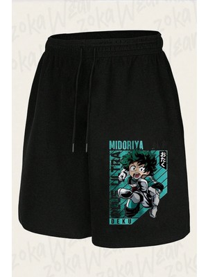 Zoka Wear Unisex My Hero Academia Izuku Midoriya Plus Tasarım Baskılı Şort