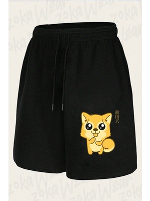 Zoka Wear Unisex Kawaii Hachik Tasarım Baskılı Şort