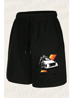 Zoka Wear Unisex Back To The Future 35TH Tasarım Baskılı Şort