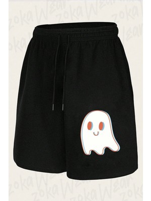Zoka Wear Unisex Acid Ghost Tasarım Baskılı Şort