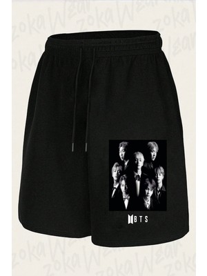 Zoka Wear Unisex Band Bts Tasarım Baskılı Şort