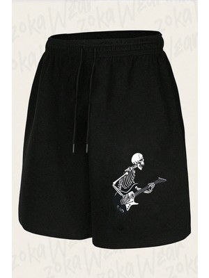 Zoka Wear Unisex Elektro Gitar Fss Tasarım Baskılı Şort