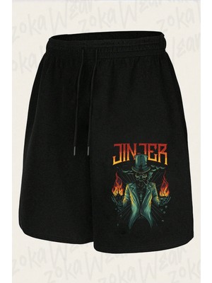 Zoka Wear Unisex Fire Jinjer Tasarım Baskılı Şort
