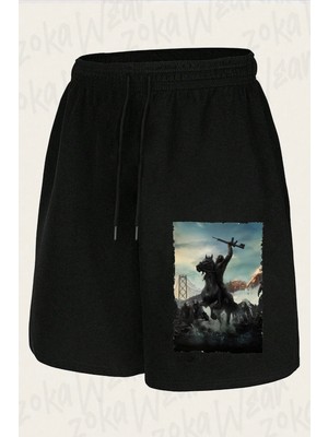 Zoka Wear Unisex Maymunlar Cehennemi Şafak Vakti Tasarım Baskılı Şort