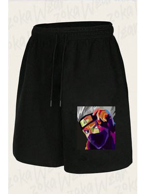 Zoka Wear Unisex Naruto Hatake Kakashi Tasarım Baskılı Şort