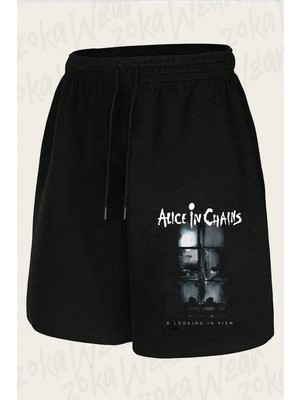 Zoka Wear Unisex Alice In Chains Özel Tasarım Baskılı Şort