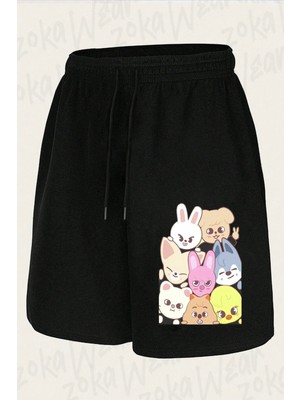 Zoka Wear Unisex Stray Kids Skzoo Tasarım Baskılı Şort