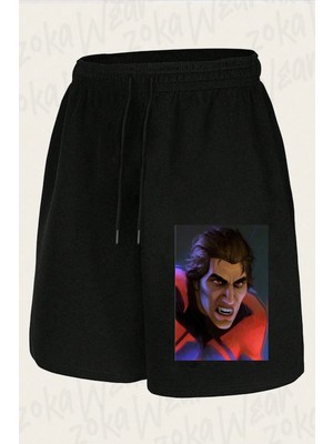 Zoka Wear Unisex Miguel O'hara Tasarım Baskılı Şort