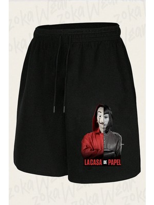 Zoka Wear Unisex La Casa De Papel Half Tokio Tasarım Baskılı Şort