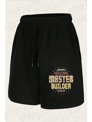 Zoka Wear Unisex Original Master Builder Tasarım Baskılı Şort