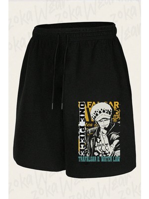 Zoka Wear Unisex One Piece Law Tasarı Tasarım Baskılı Şort