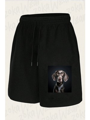 Zoka Wear Unisex Mr Weimaraner Tasarım Baskılı Şort