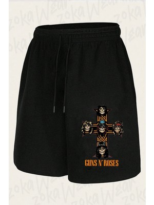 Zoka Wear Unisex Guns N Roses V46 Tasarım Baskılı Şort