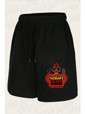Zoka Wear Unisex Fnaf Five Nights V19 Tasarım Baskılı Şort
