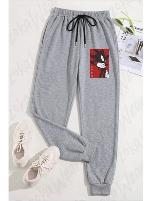 Zoka Wear Unisex Black Shadow Hedgehog Manga Style Baskılı Eşofman Altı