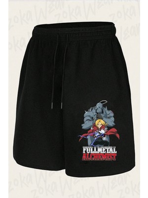 Zoka Wear Unisex Fullmetal Alchemis Tasarım Baskılı Şort