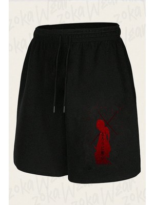 Zoka Wear Unisex Rurouni Kenshin Samurai x Battousai Tasarım Baskılı Şort
