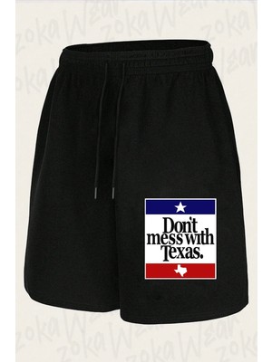 Zoka Wear Unisex Don't Mess With Texas Tasarım Baskılı Şort