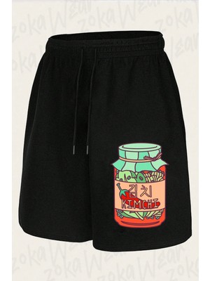 Zoka Wear Unisex Kimchi Jar Tasarım Baskılı Şort