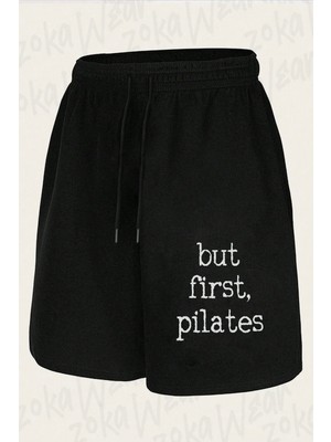 Zoka Wear Unisex Pilates First Tasarım Baskılı Şort