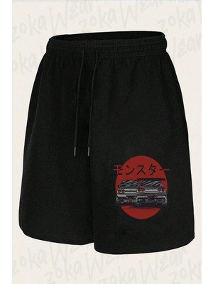 Zoka Wear Unisex Araba Nissan Tasarım Baskılı Şort