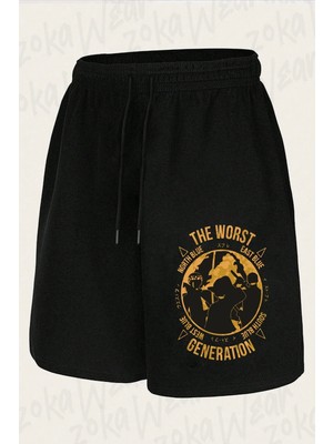 Zoka Wear Unisex One Piece The Worst Generation Tasarım Baskılı Şort