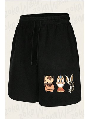 Zoka Wear Unisex Aang,momo And Appa Avatar Tasarım Baskılı Şort