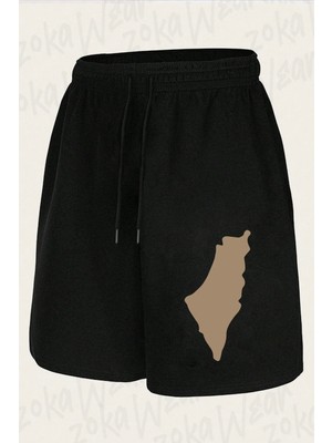 Zoka Wear Unisex The Map Of Palestine Tasarım Baskılı Şort