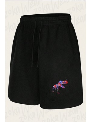 Zoka Wear Unisex Dinozor V3 Tasarım Baskılı Şort