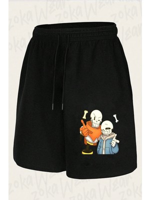 Zoka Wear Unisex Undertale Sans V9 Tasarım Baskılı Şort