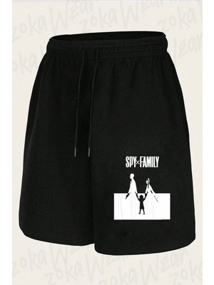 Zoka Wear Unisex Spy x Family (Tüm Aile) 2 Tasarım Baskılı Şort