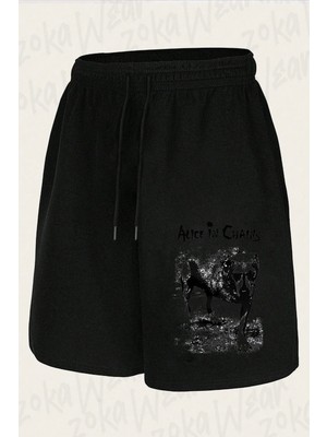 Zoka Wear Unisex Alice In Chains 4 Tasarım Baskılı Şort