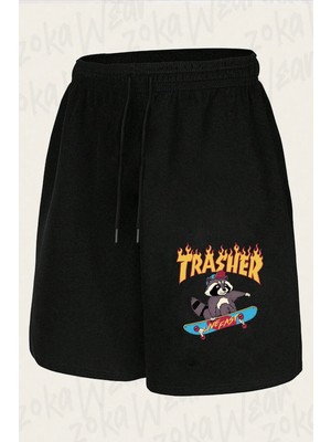 Zoka Wear Unisex Trasher! Tasarım Baskılı Şort