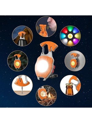Sylar 7 Fonksiyonlu Şarjlı LED El Feneri, Mıknatıslı, Kancalı, Tornavidalı, Kesicili ve Açacaklı, Çakmaklı, Kamp ve Acil Durum Feneri