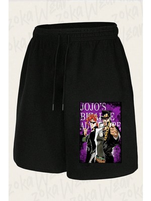 Zoka Wear Unisex Jojo's Bizarre Adventure X2 Tasarım Baskılı Şort