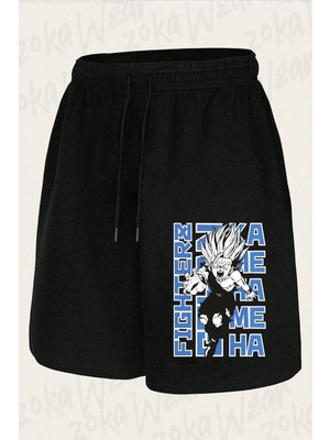 Zoka Wear Unisex Dragon Ball Son Goku Super Saiyan Karakter Tasarım Baskılı Şort