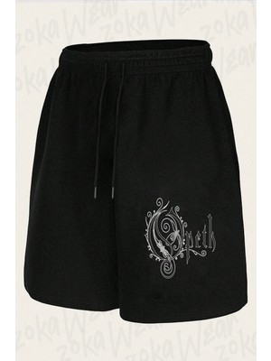 Zoka Wear Unisex Opeth Logo Tasarım Baskılı Şort