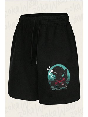 Zoka Wear Unisex Cowboy Bebop Spike Spiegel Space Tasarım Baskılı Şort